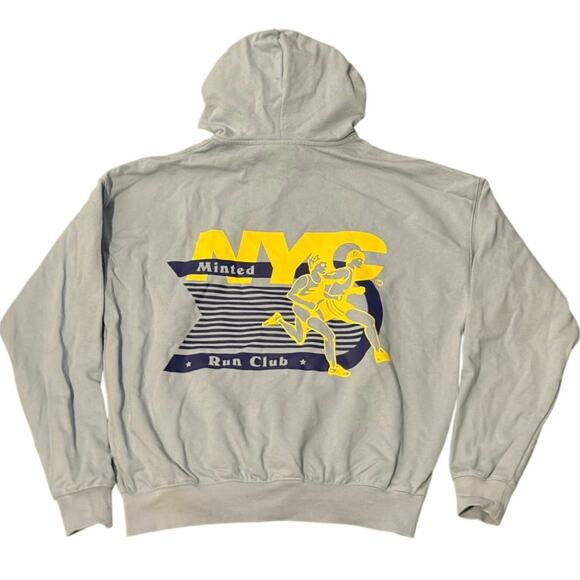 Minted NYC Run Club Embroidered Light Blue Hoodie Adult Small - Picture 1 of 5